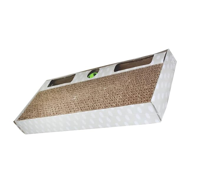 PSK PET MART Cat Scratcher Cardboard Scratching Pad Recyclable Corrugated Scratch Cat Pad with Ball